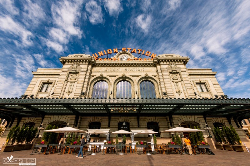 Landscape photo of the outside of Union Station in Denver © Gary Sheer Photography